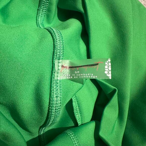 Free People movement Island Time Shorts Small Green workout gym dance micro - Picture 3 of 8